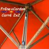 Parasol 2x2 Frêne&Cordon Orange Capucine : les poulies et cordon