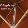 Parasol 2x2 Frêne&Cordon Terracotta : les poulies et cordon