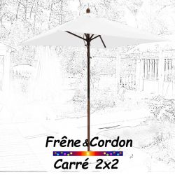 Parasol 2x2 Frêne&Cordon Blanc : vu de face