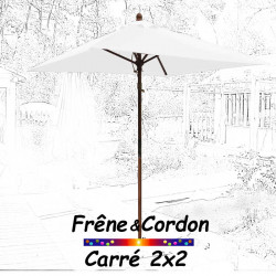 Parasol 2x2 Frêne&Cordon Blanc : vu de face