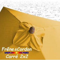 Parasol 2x2 Frêne&Cordon Jaune Tournesol : boule en Frêne