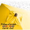 Parasol 2x2 Frêne&Cordon Jaune Bouton d'Or : boule en Frêne