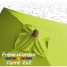 Parasol 2x2 Frêne&Cordon Vert Lime : boule en Frêne