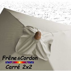 Parasol 2x2 Frêne&Cordon Soie Grège : boule en Frêne