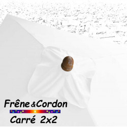 Parasol 2x2 Frêne&Cordon Blanc : boule en Frêne