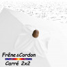 Parasol 2x2 Frêne&Cordon Blanc : boule en Frêne