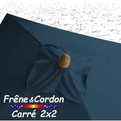 Parasol 2x2 Frêne&Cordon Bleu Océan : boule en Frêne