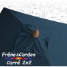 Parasol 2x2 Frêne&Cordon Bleu Océan : boule en Frêne