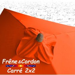 Parasol 2x2 Frêne&Cordon Orange Capucine
