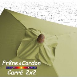 Parasol 2x2 Frêne&Cordon Vert lichen : boule en Frêne