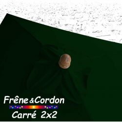 Parasol 2x2 Frêne&Cordon Vert Pinède : boule en Frêne