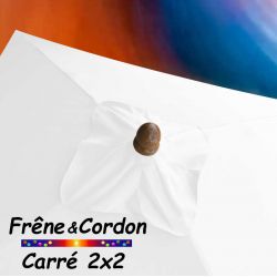 Parasol 2x2 Frêne&Cordon Blanc : boule en Frêne
