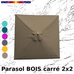 Parasol Lacanau Chamois 2x2 Bois&Cordon : Toile vue de dessus
