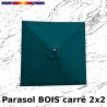 Parasol Lacanau Bleu Océan 2x2 Bois&Cordon : Toile vue de dessus