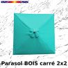 Parasol Lacanau Bleu Turquoise 2x2 Bois&Cordon : Toile vue de dessus