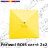 Parasol Lacanau Jaune Bouton d'Or 2x2 Bois&Cordon : Toile vue de dessus