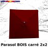 Parasol Lacanau Rouge Bordeaux 2x2 Bois&Cordon : Toile vue de dessus