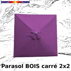 Parasol Lacanau Violette 2x2 Bois&Cordon : Toile vue de dessus