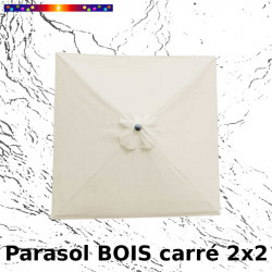 Parasol Lacanau Ecru Blanc Cassé 2x2 Bois&Cordon : Toile vue de dessus