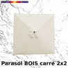 Parasol Lacanau Ecru Blanc Cassé 2x2 Bois&Cordon : Toile vue de dessus