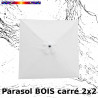 Parasol Lacanau Blanc 2x2 Bois&Cordon : Toile vue de dessus