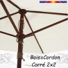 Parasol Lacanau Ecru Blanc Cassé 2x2 Bois&Cordon : l'ouverture par cordon et poulie