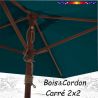 Parasol Lacanau Bleu Océan 2x2 Bois&Cordon : l'ouverture cordon et poulie