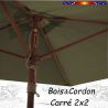 Parasol Lacanau Vert Kombu Kaki 2x2 Bois&Cordon : le cordon et la poulie