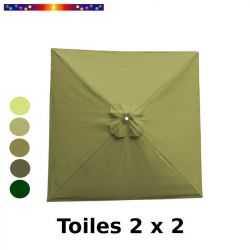 Toile Vert Lichen pour parasol carré 2x2