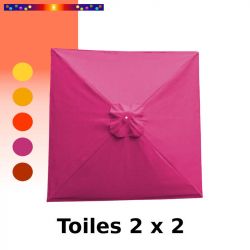 Toile de remplacement pour parasol carré 2x2 Rose Fushia
