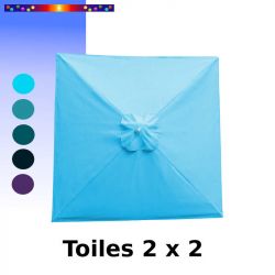 Toile de remplacement pour parasol carré 2x2 Bleu Turquoise