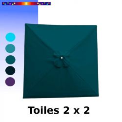 Toile de remplacement pour parasol carré 2x2 Bleu Océan