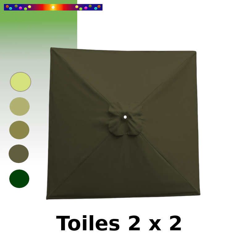 Toile de remplacement pour parasol carré 2x2 Vert Kombu