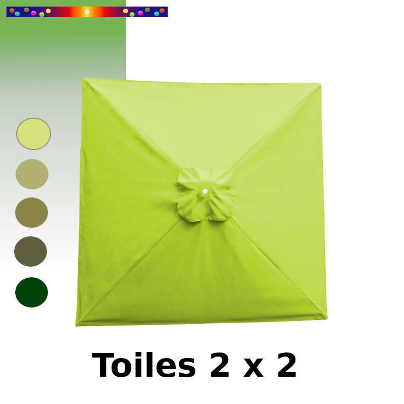 Toile de remplacement pour parasol carré 2x2 Vert Lime