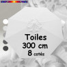 Toile Blanc Ø300 cm (8 cotés-mât central Lacanau)