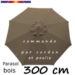 Parasol Lacanau Gris Taupe 300 cm Bois&Cordon