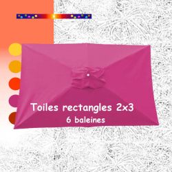 Toile Rose Fushia 2x3 (rectangle 6baleines Lacanau mât central)