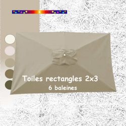 Toile pour parasol rectangle 2x3 couleur Soie grege