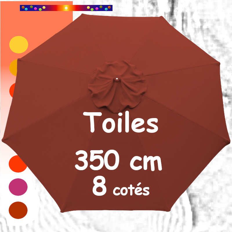Toile Rouge Terracotta Ø350 cm (8 cotés-mât central Lacanau) Toile Rouge Terracotta Ø350 cm (8 cotés-mât central Lacanau)