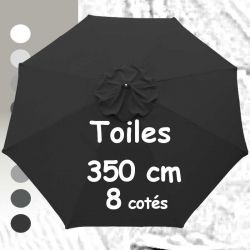 toile pour parasol diamètre 350 cm couleur gris souris