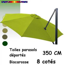 Toile Vert Lime 350cm/8cotés pour Parasol Déporté Biscarosse