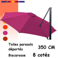 Toile Rose Fushia 350cm/8cotés pour Parasol Déporté Biscarosse