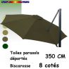 Toile Vert Kombu Kaki 350cm/8cotés pour Parasol Déporté Biscarosse