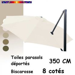 Toile Ecru Blanc Cassé 350cm/8cotés pour Parasol Déporté Biscarosse