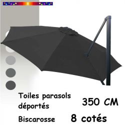 Toile de remplacement du parasol DEPORTE OCTOGONAL 350cm GRIS Foncé