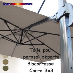 Toile de remplacement pour parasol déporté Biscarrosse couleur Taupe