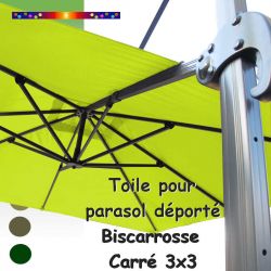 Toile de remplacement pour parasol déporté Biscarrosse couleur Vert Anis