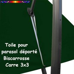 Toile de remplacement pour parasol déporté Biscarrosse couleur Vert Forêt