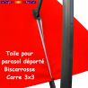 Toile Rouge Coquelicot CARREE 3x3 pour Parasol Déporté Biscarrosse