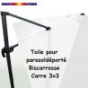 Toile Blanc CARREE 3x3 pour Parasol Déporté Biscarrosse: vue arriere du parasol